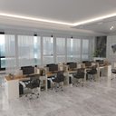 Ver mais imagens de Estação de Trabalho 10 Lugares Smart Office 10 Mesas 8 Armários 2 Aparadores - Off White e Cedro