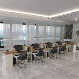 Estação de Trabalho 10 Lugares Smart Office 10 Mesas 8 Armários 2 Aparadores - 4