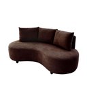 Ver imagem 1 de Sofa Orgânico Curvo Feijão 195cm Boucle Marrom Venus Estofama