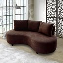 Ver imagem 2 de Sofa Orgânico Curvo Feijão 195cm Boucle Marrom Venus Estofama