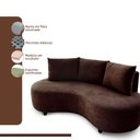 Ver imagem 4 de Sofa Orgânico Curvo Feijão 195cm Boucle Marrom Venus Estofama