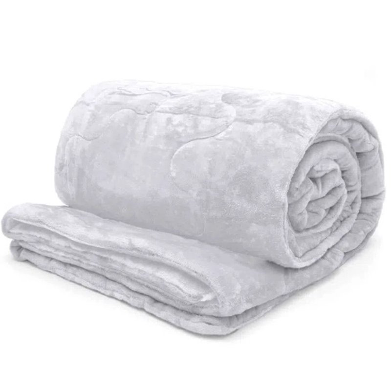 Edredom Buettner Casal Plush Flannel Dupla Face 200x220 Branco - 2