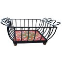 Ver imagem 3 de Fruteira de Mesa Ferro e Azulejo Quadrada Grande pra Cozinha Azulejo G3