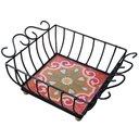 Ver imagem 1 de Fruteira de Mesa Ferro e Azulejo Quadrada Grande pra Cozinha Azulejo G3