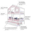 Ver imagem 4 de Treliche Casinha Dos Sonhos Madeira Maciça Rosa/ Branco Housin