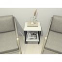 Ver imagem 2 de Mesa de Cabeceira Mesa de Apoio Mesa Auxiliar Mesa Lateral Preto com Branco