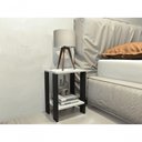 Ver imagem 1 de Mesa de Cabeceira Mesa de Apoio Mesa Auxiliar Mesa Lateral Preto com Branco