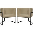 Ver imagem 1 de Kit 2 Poltronas Luna Decorativa Suede Cores Base Ferro Preto