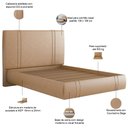 Ver imagem 4 de Cama Casal Flutuante com Cabeceira 140cm Astra S04 Couríssimo Bege - Lyam Decor