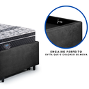Ver mais imagens de Bicama Box Solteiro 88x188 Suede Preto com Dois Colchões Gransleep Molas Verticoil Ecoflex
