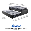 Ver imagem 2 de Bicama Box Solteiro 88x188 Suede Preto com Dois Colchões Gransleep Molas Verticoil Ecoflex