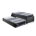 Ver imagem 1 de Bicama Box Solteiro 88x188 Suede Preto com Dois Colchões Gransleep Molas Verticoil Ecoflex