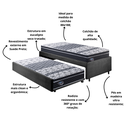 Ver imagem 4 de Bicama Box Solteiro 88x188 Suede Preto com Dois Colchões Gransleep Molas Verticoil Ecoflex