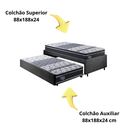 Ver imagem 7 de Bicama Box Solteiro 88x188 Suede Preto com Dois Colchões Gransleep Molas Verticoil Ecoflex