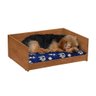 Cama Pet Resistente Caminha Estofada Almofada Removível Lavável Para Cachorro Gato - Freijó/Azul - 1