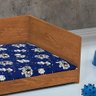 Cama Pet Resistente Caminha Estofada Almofada Removível Lavável Para Cachorro Gato - Freijó/Azul - 4