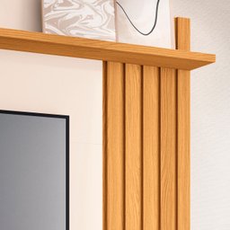 Painel Tv 55 Pol 160cm Bancada Suspensa Lets Cinamomo/off - Hb Móveis - 5