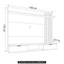 Ver imagem 4 de Painel Tv 55 Pol 160cm Bancada Suspensa Lets Cinamomo/off - Hb Móveis