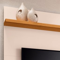 Painel Tv 55 Pol 160cm Bancada Suspensa Lets Cinamomo/off - Hb Móveis - 6