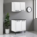 Ver imagem 1 de Cozinha Compacta Modulada em Aço 2 Peças 4 Portas New Premium Itatiaia Branco