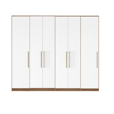 Roupeiro Modulado Irlanda Casal 270cm 6 Portas, 6 Gavetas, Cabideiro e Prateleiras - Amendola Touch/