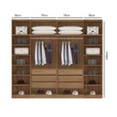Ver imagem 2 de Roupeiro Modulado Irlanda Casal 270cm 6 Portas, 6 Gavetas, Cabideiro e Prateleiras - Amendola Touch/