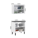 Ver imagem 4 de Cozinha Compacta Modulada em Aço 2 Peças 4 Portas New Premium Itatiaia Cinza/Grafite/Branco