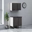 Ver imagem 1 de Cozinha Compacta Modulada em Aço 2 Peças 4 Portas New Premium Itatiaia Cinza/Grafite/Branco