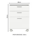Ver mais imagens de Gaveteiro Organizador Para Escritório 3 Gavetas Branco
