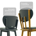 Ver imagem 5 de Kit 2 Banquetas de Madeira Torneada Bistrô Estofada - 63cm Natural