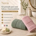 Ver imagem 6 de Jogo de Toalhas Karsten Nuvia 2 Peças Banhão e Rosto 100% Algodão Fio Penteado