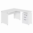 Ver imagem 3 de Mesa em L 1,20m com Gaveteiro 3 Gavetas Pés Painel F5 Office Cor:branco