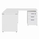 Ver imagem 4 de Mesa em L 1,20m com Gaveteiro 3 Gavetas Pés Painel F5 Office Cor:branco