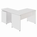 Ver imagem 5 de Mesa em L 1,20m com Gaveteiro 3 Gavetas Pés Painel F5 Office Cor:branco