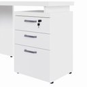 Ver imagem 6 de Mesa em L 1,20m com Gaveteiro 3 Gavetas Pés Painel F5 Office Cor:branco