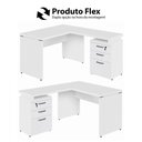 Ver mais imagens de Mesa em L 1,20m com Gaveteiro 3 Gavetas Pés Painel F5 Office Cor:branco