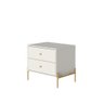 Conjunto 2 Mesas de Cabeceira com 2 Gavetas Jasper 64 Cm - Off White Fosco C/ Dourado - 6