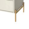 Conjunto 2 Mesas de Cabeceira com 2 Gavetas Jasper 64 Cm - Off White Fosco C/ Dourado - 4