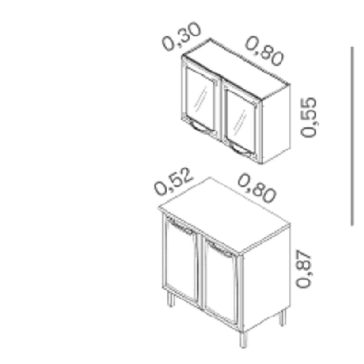 Cozinha Compacta em Aço 2 Peças 4 Portas New Premium  - 6