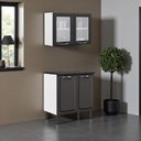 Ver imagem 1 de Cozinha Compacta Modulada em Aço 2 Peças 4 Portas New Premium Itatiaia Cinza/Grafite/Branco
