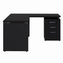 Ver imagem 4 de Mesa em L 1,20m com Gaveteiro 3 Gavetas Pés Painel F5 Office Cor:preto