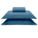 Ver imagem 3 de Jogo de Cama Solteiro King Malha Liso 2 Peças Azul Marinho