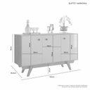 Ver imagem 4 de Buffet Aparador 3 Portas Harmonia Candian Amarelo/Cinamomo/Off White