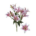 Ver imagem 1 de Buquê de Flores Artificiais Lírios Toque Real Branco e Rosa com 9 Flores | Formosinha