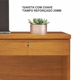 Escrivaninha Mesa Escritório Felicia Candian 105cm Cinamomo Marrom - 4 Escrivaninha Mesa Escritório Felicia Candian 105cm Cinamomo Marrom - 4