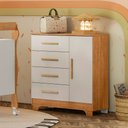 Ver imagem 1 de Cômoda Tigus Móveis Infantil Fly com Pés 4 Gavetas e 1 Porta