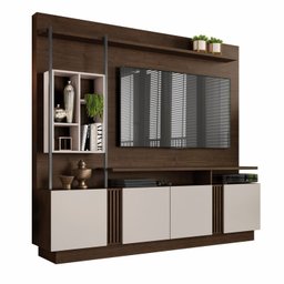 Estante Home para TV Industrial Ripado 4 Portas 4 Nichos Fortuna Candian  - 2