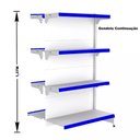 Ver imagem 3 de Gondola Centro 137 Fit Ate 3 Metros Branco 24 Bandeja Pe Azul