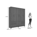 Ver imagem 5 de Guarda Roupa Casal 8 Portas e 4 Gavetas C/ Pés Curitiba 8.4 Jatobá/grafite - Santos Andirá