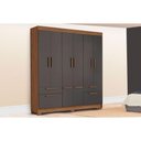 Ver imagem 1 de Guarda Roupa Casal 8 Portas e 4 Gavetas C/ Pés Curitiba 8.4 Jatobá/grafite - Santos Andirá